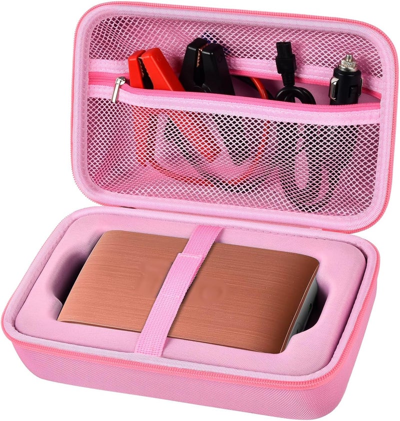 casmilee Case for Halo Bolt 58830/57720/ Air 58830/ ACDC Max 55500 mWh/ Air + Portable Emergency Power Kit, Storage Holder for Air Nozzles, Extra Accessory, Car Jump Starter, and Charger- Pink (Box Only) - Image 1